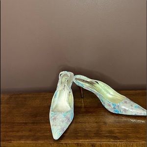 Multi-Colored Gold Accent Heels